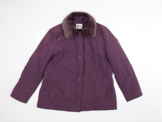 Womens UK Size L Elegance Purple Pea Coat