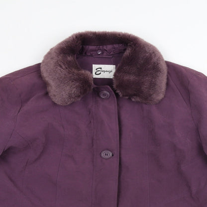 Womens UK Size L Elegance Purple Pea Coat