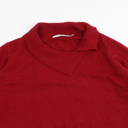 EWM Womens Red  Knit Pullover Jumper Size L