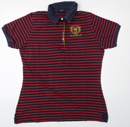 Lansdown Yacht Club Mens Red Spotted   Polo Size 18