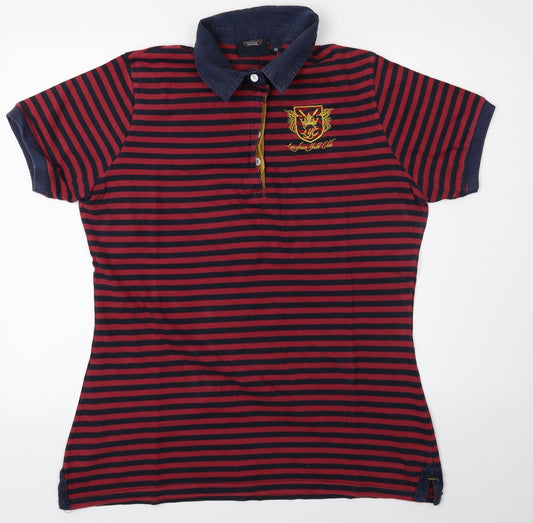 Lansdown Yacht Club Mens Red Spotted   Polo Size 18