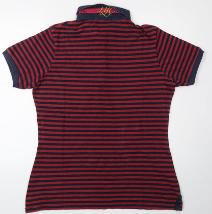 Lansdown Yacht Club Mens Red Spotted   Polo Size 18