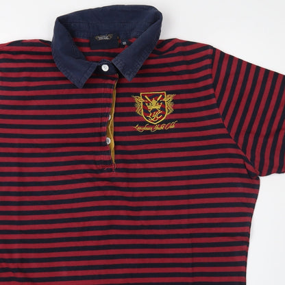 Lansdown Yacht Club Mens Red Spotted   Polo Size 18