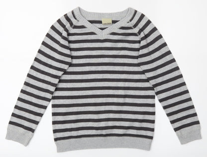 Cherokee Boys Grey Striped  Pullover Jumper Size 5-6 Years