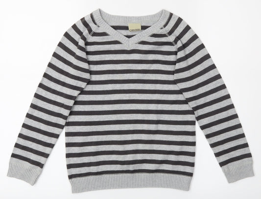 Cherokee Boys Grey Striped  Pullover Jumper Size 5-6 Years
