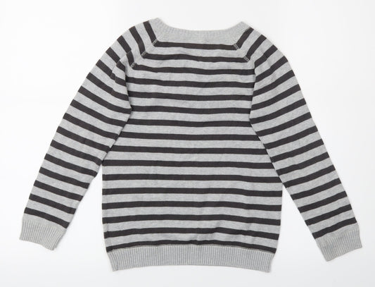 Cherokee Boys Grey Striped  Pullover Jumper Size 5-6 Years