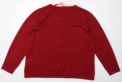 Bonmarché Womens Red   Pullover Jumper Size L