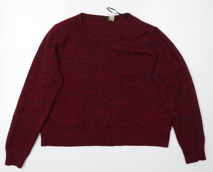 Divided Womens Red   Pullover Jumper Size L