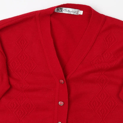 SH Collection Womens Red   Cardigan Jumper Size L