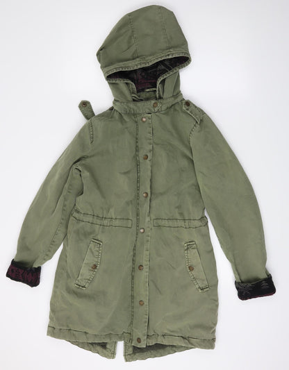 Womens UK Size 8 Debenhams Green Overcoat