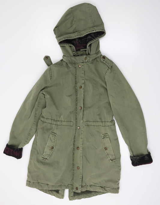 Womens UK Size 8 Debenhams Green Overcoat