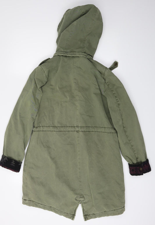 Womens UK Size 8 Debenhams Green Overcoat