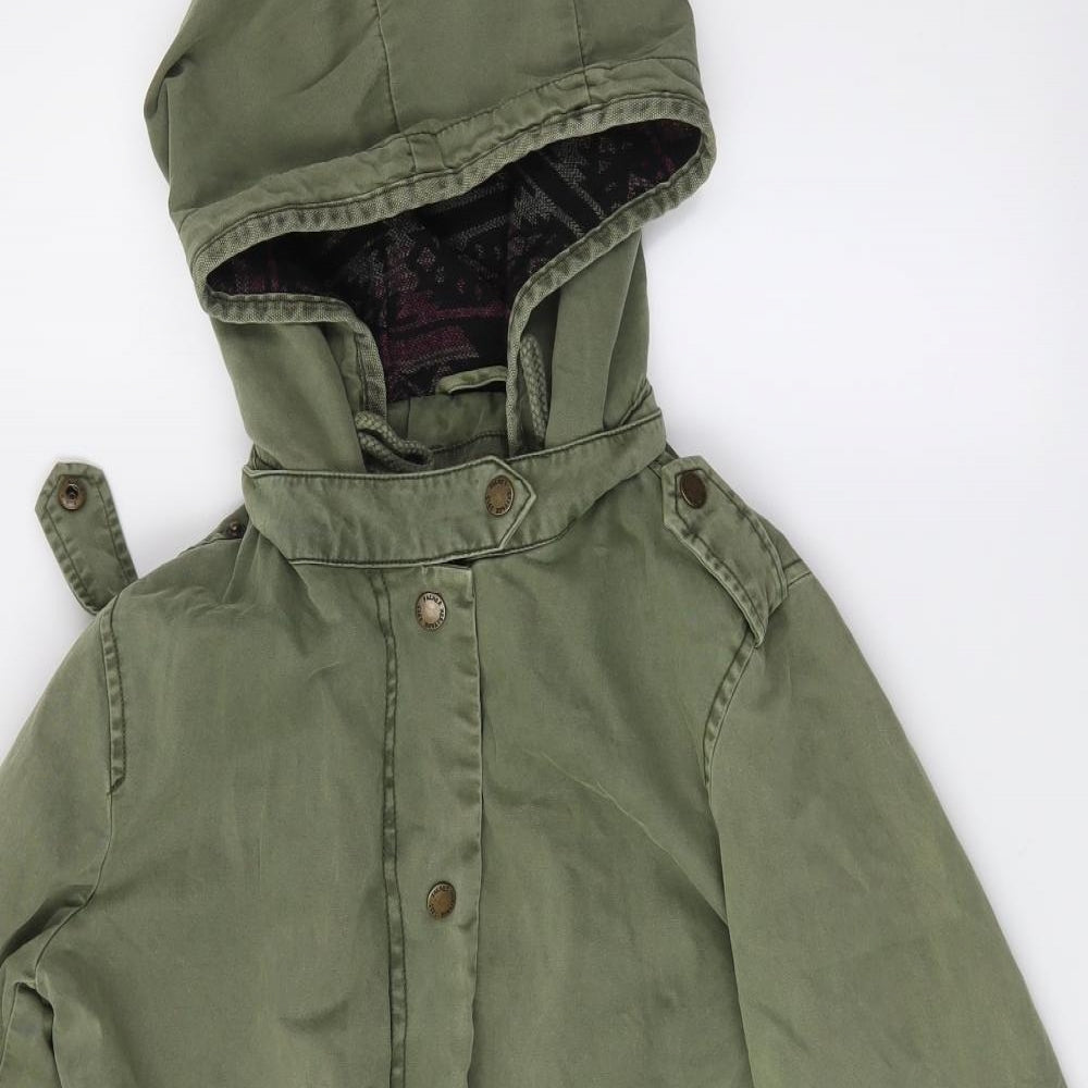 Womens UK Size 8 Debenhams Green Overcoat