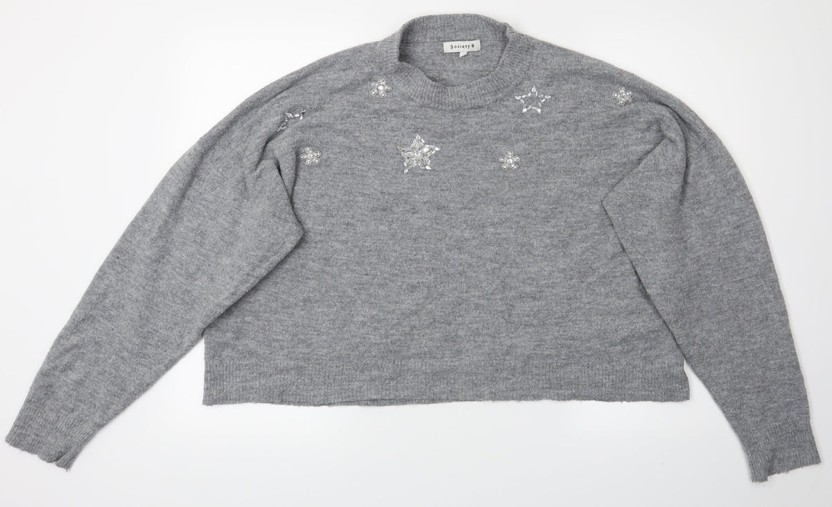 Society 8  Womens Grey   Pullover Jumper Size 14