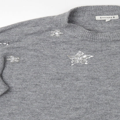 Society 8  Womens Grey   Pullover Jumper Size 14