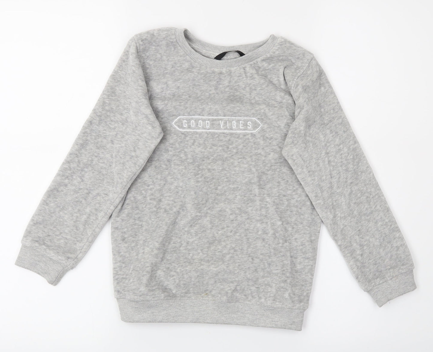 George Girls Grey   Pullover Jumper Size 6-7 Years  - Good Vibes