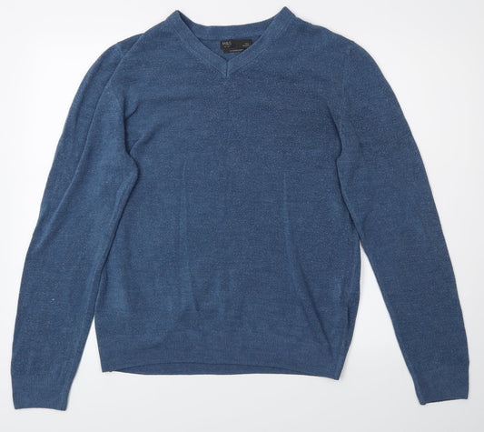 M&S Mens Blue   Pullover Jumper Size L