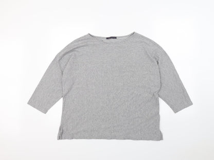 Marks & Spencer Womens Grey Striped  Pullover Jumper Size 18