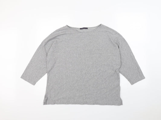 Marks & Spencer Womens Grey Striped  Pullover Jumper Size 18