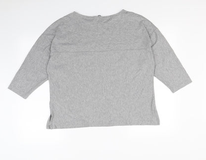 Marks & Spencer Womens Grey Striped  Pullover Jumper Size 18