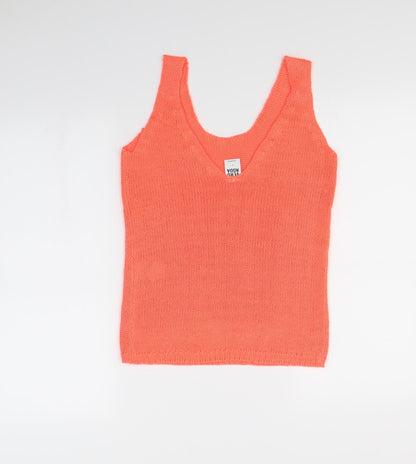 Womens UK Size S Vera Moda Orange Basic Tank