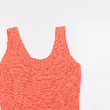 Womens UK Size S Vera Moda Orange Basic Tank