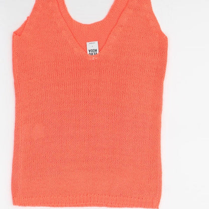 Womens UK Size S Vera Moda Orange Basic Tank