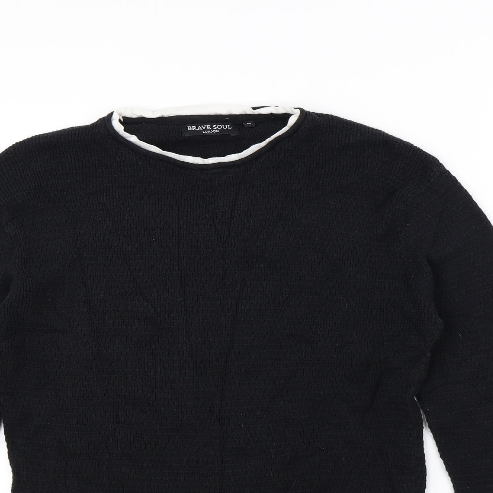 Brave Soul Mens Black   Pullover Jumper Size M