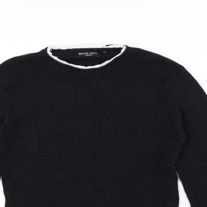 Brave Soul Mens Black   Pullover Jumper Size M