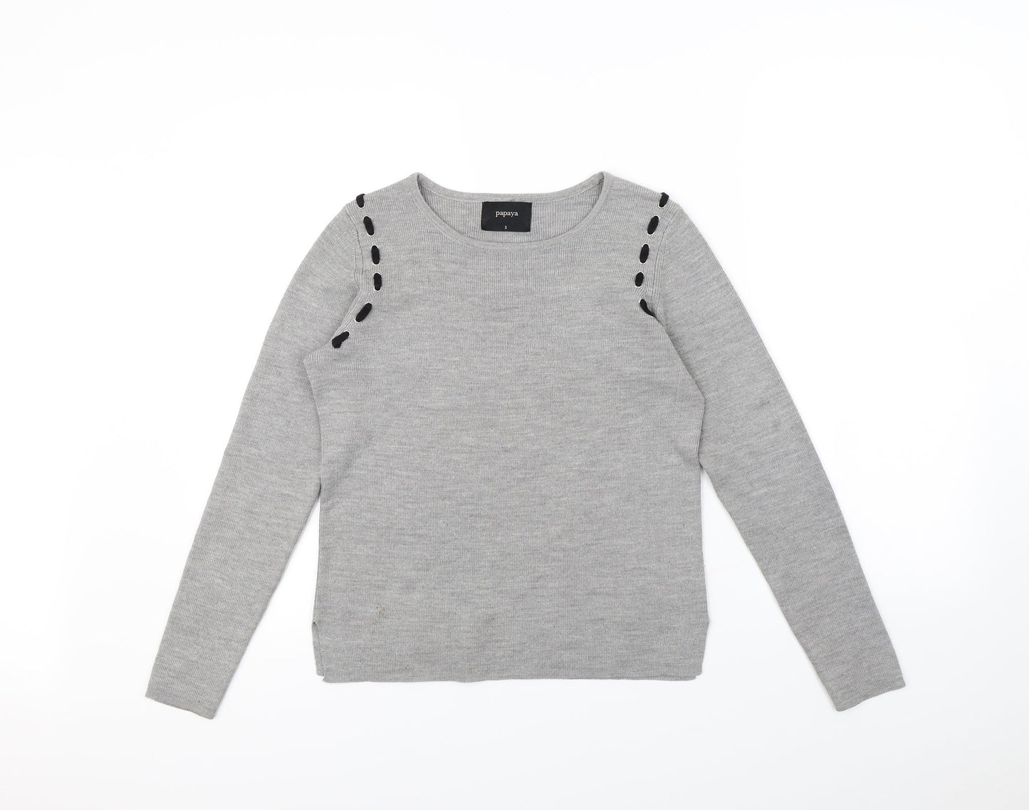 Papaya Womens Grey   Pullover Jumper Size S