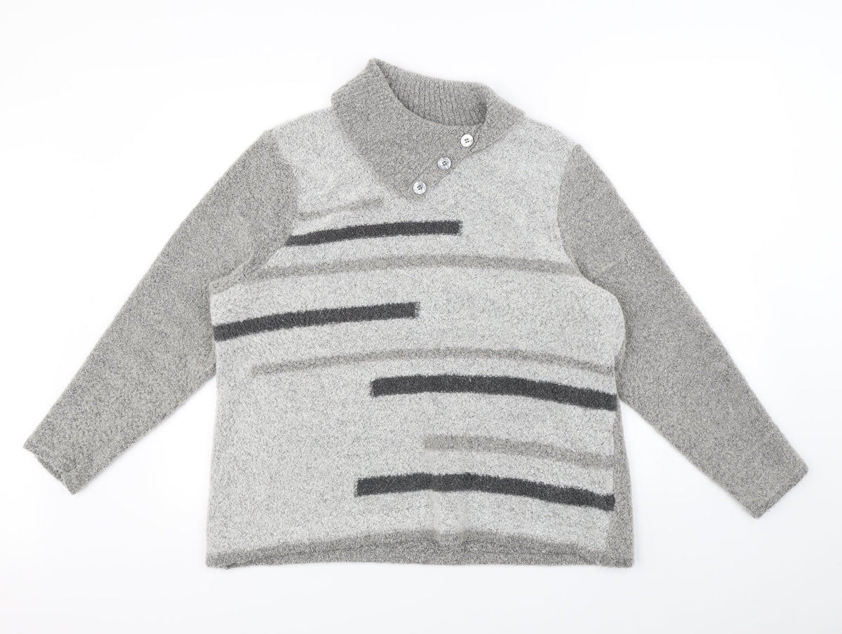 Bonmarché Womens Grey Pullover Jumper Size XL
