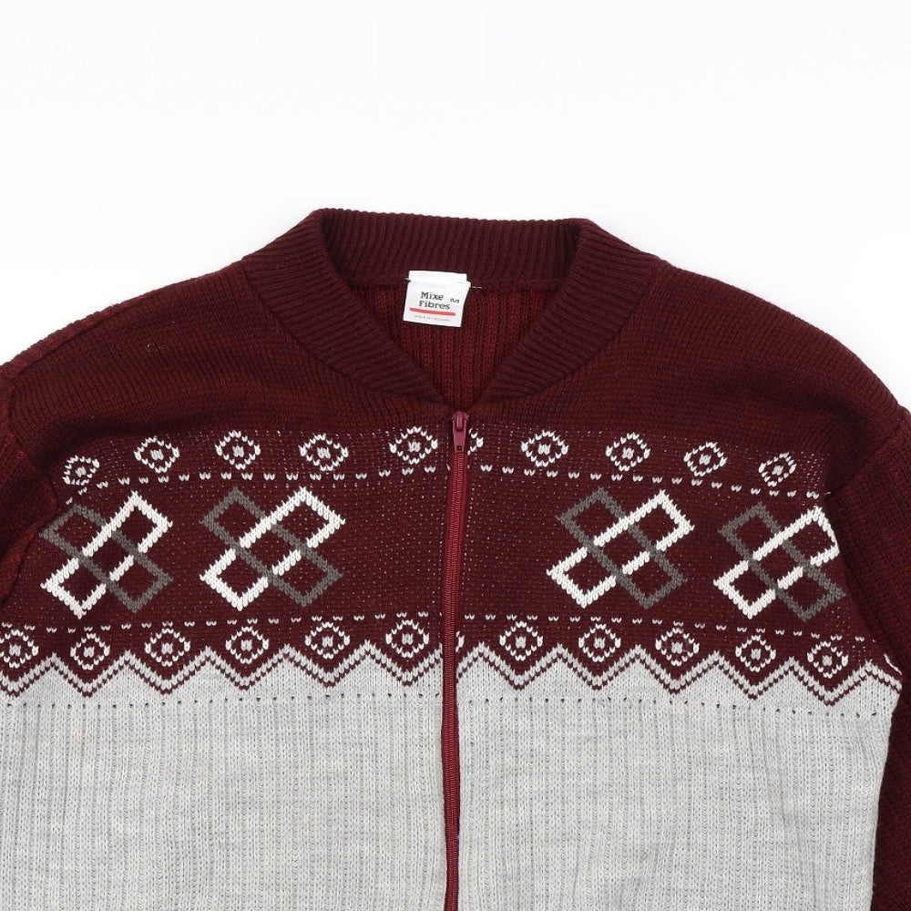 Preworn Mens Red   Full Zip Jumper Size M