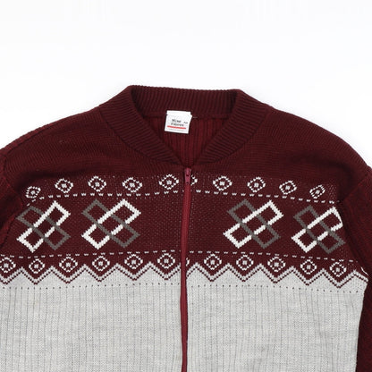 Preworn Mens Red   Full Zip Jumper Size M