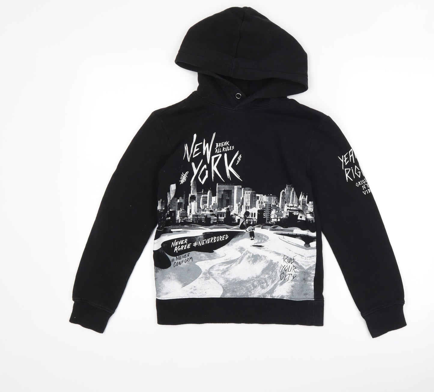 H&M Boys Black   Pullover Hoodie Size 9-10 Years  - new York