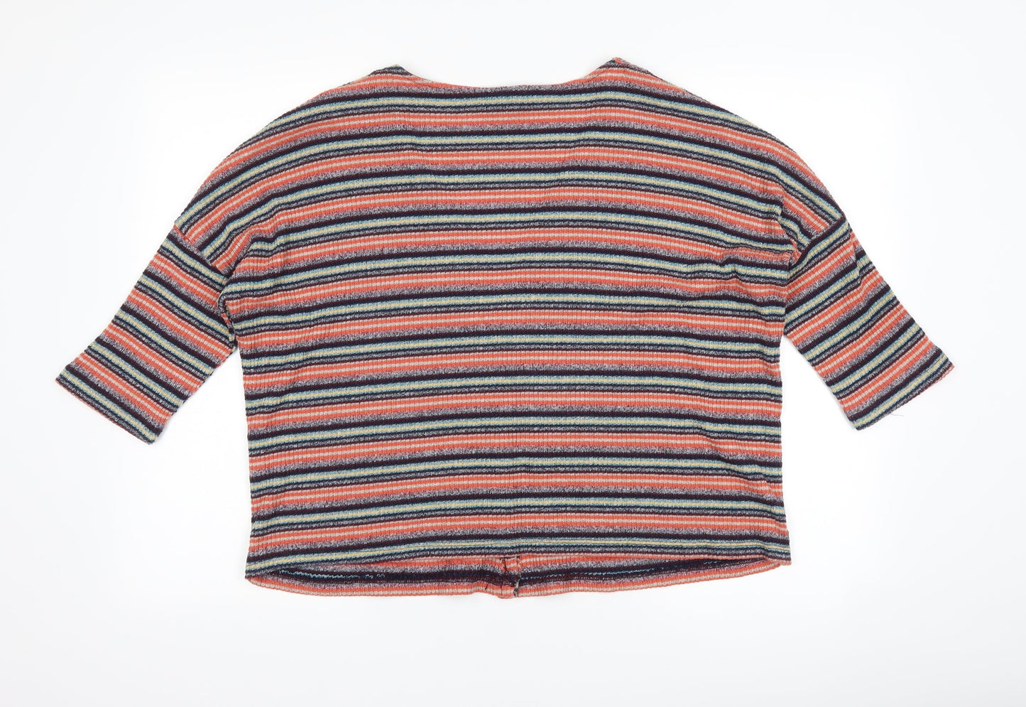 New Look Womens Red Striped  Cardigan Jumper Size L