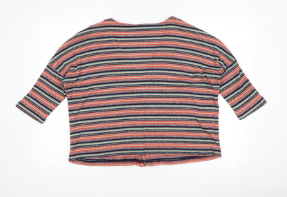 New Look Womens Red Striped  Cardigan Jumper Size L