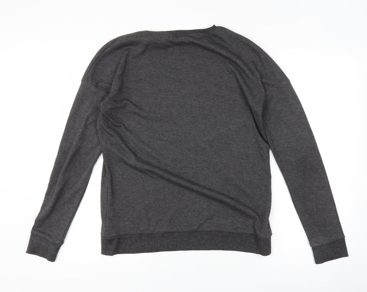 Select Womens Grey   Pullover Sweatshirt Size 10  - slogan