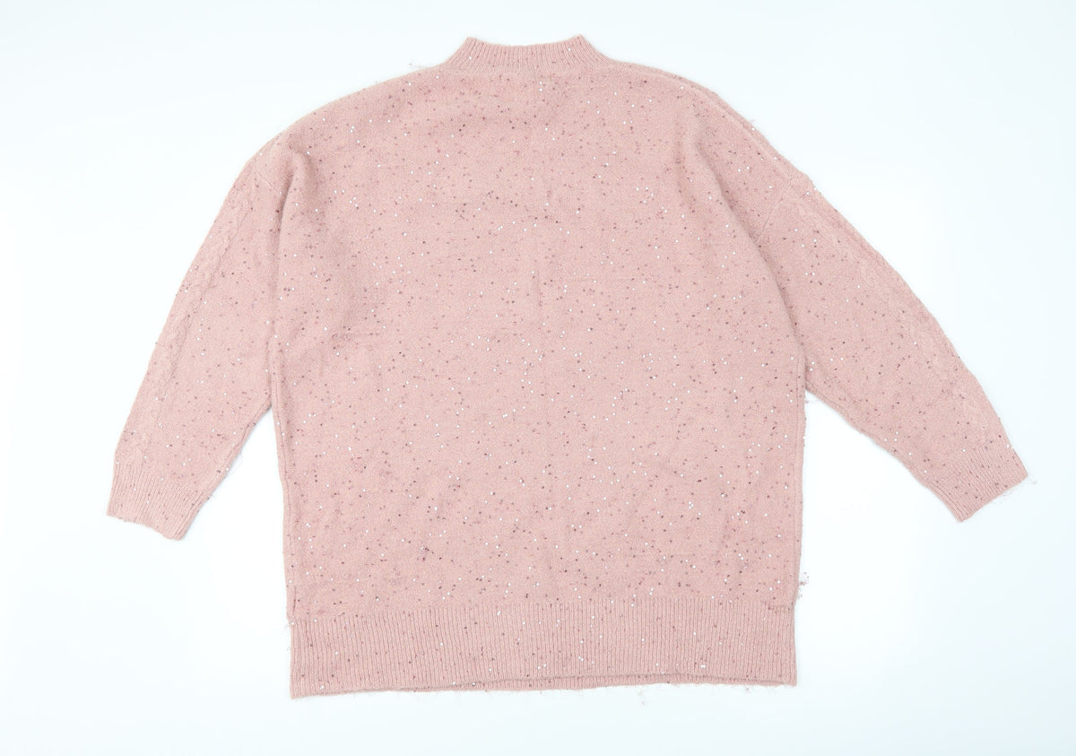 Next Womens Pink   Pullover Jumper Size L