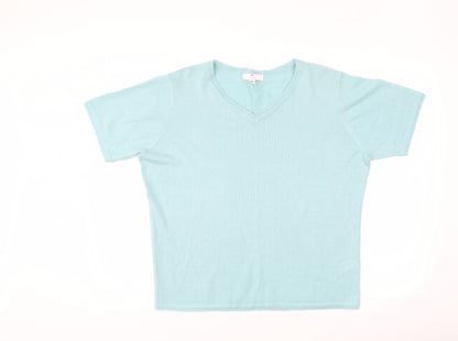 Womens UK Size 16 julipa Blue Basic T-Shirt