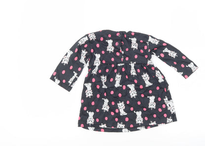 George Girls Grey Polka Dot  A-Line  Size 6-9 Months  - Disney Aristocats