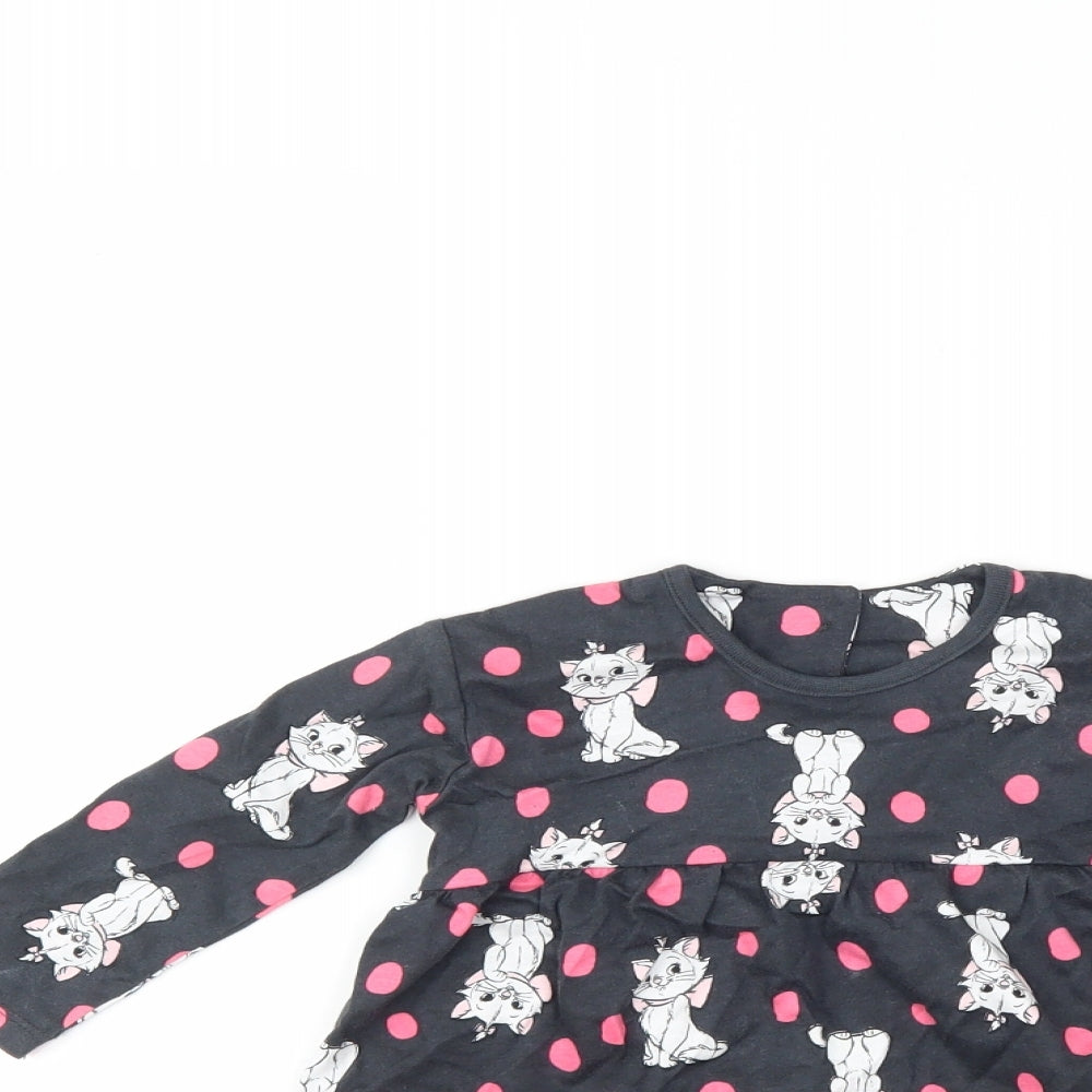 George Girls Grey Polka Dot  A-Line  Size 6-9 Months  - Disney Aristocats