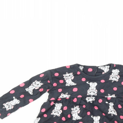 George Girls Grey Polka Dot  A-Line  Size 6-9 Months  - Disney Aristocats