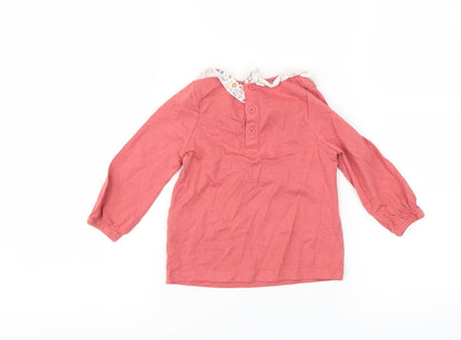 Matalan Girls Pink Floral  Basic T-Shirt Size 6-9 Months