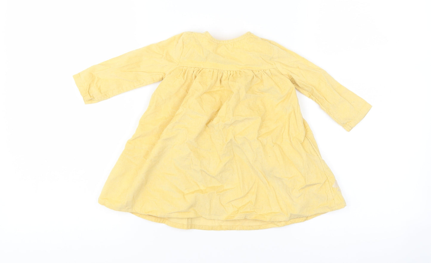 George Girls Yellow Floral Corduroy A-Line  Size 3-6 Months