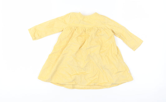 George Girls Yellow Floral Corduroy A-Line  Size 3-6 Months