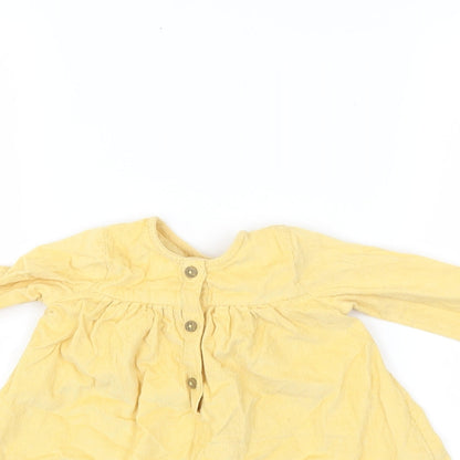 George Girls Yellow Floral Corduroy A-Line  Size 3-6 Months