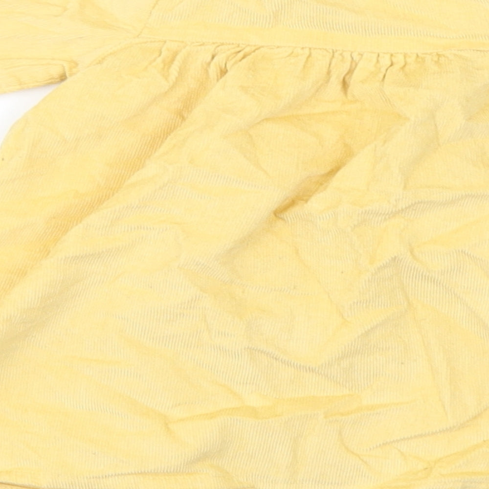 George Girls Yellow Floral Corduroy A-Line  Size 3-6 Months