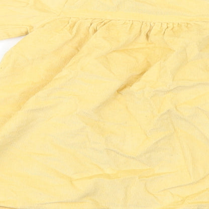 George Girls Yellow Floral Corduroy A-Line  Size 3-6 Months