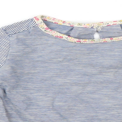 Next Girls Blue Striped  Basic T-Shirt Size 3-6 Months