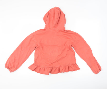 George Girls Pink Floral  Pullover Hoodie Size 10-11 Years  - slogan